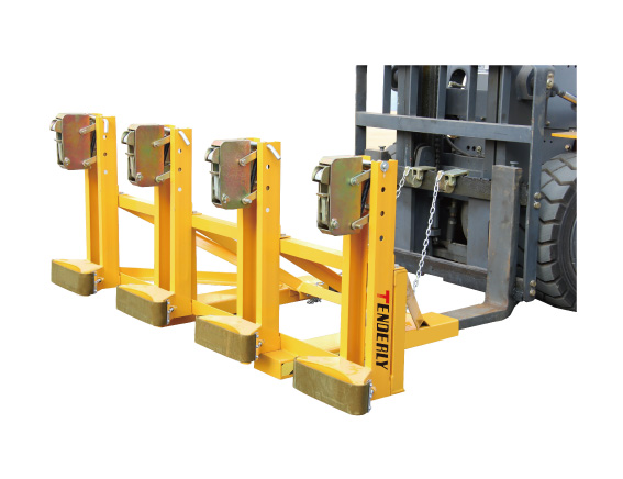 叼扣式叉车专用油桶搬运夹（标准鹰嘴+缓冲绷带+固定支架）